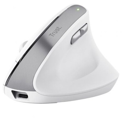 Ratón Vertical Inalámbrico Trust Bayo II/ Batería recargable/ Hasta 2400 DPI/ Blanco