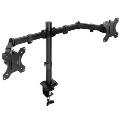 Soporte de Mesa para 2 Monitores TooQ DB1802TN-B/ Giratorio/ Inclinable/ hasta 8kg