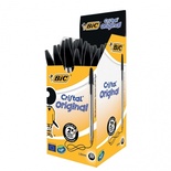 Caja de Bolígrafos de Tinta de Aceite Bic Cristal Original 8373639/ 50 unidades/ Negros