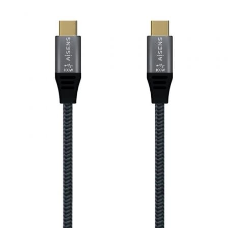 Cable USB 3.2 Tipo-C Aisens A107-0634 20GBPS 5A 100W/ USB Tipo-C Macho