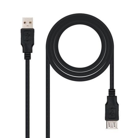 Cable Alargador USB 2.0 Nanocable 10.01.0202-BK/ USB Macho
