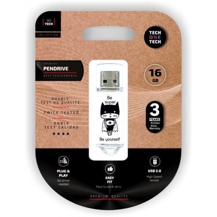 Pendrive 16GB Tech One Tech Be Super USB 2.0