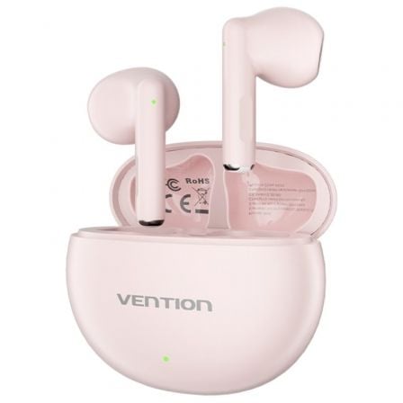 Auriculares Bluetooth Vention ELF 06 NBKP0 con estuche de carga/ Autonomía 6h/ Rosas